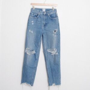 BDG Blue Distressed Straight Leg Jeans
